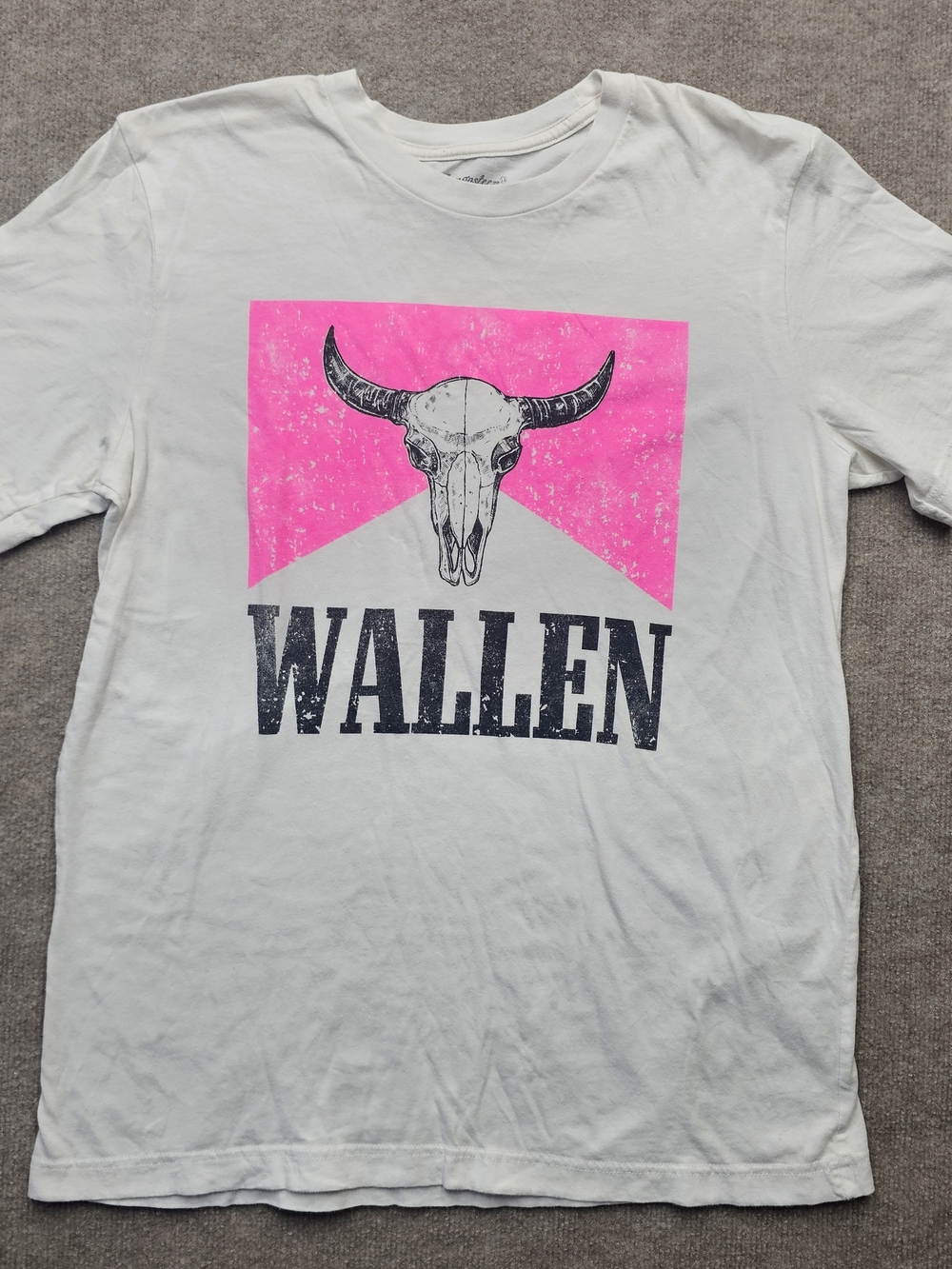 Mangosteen Wallen Graphic Tee Size Large White Pink Skull Western Country